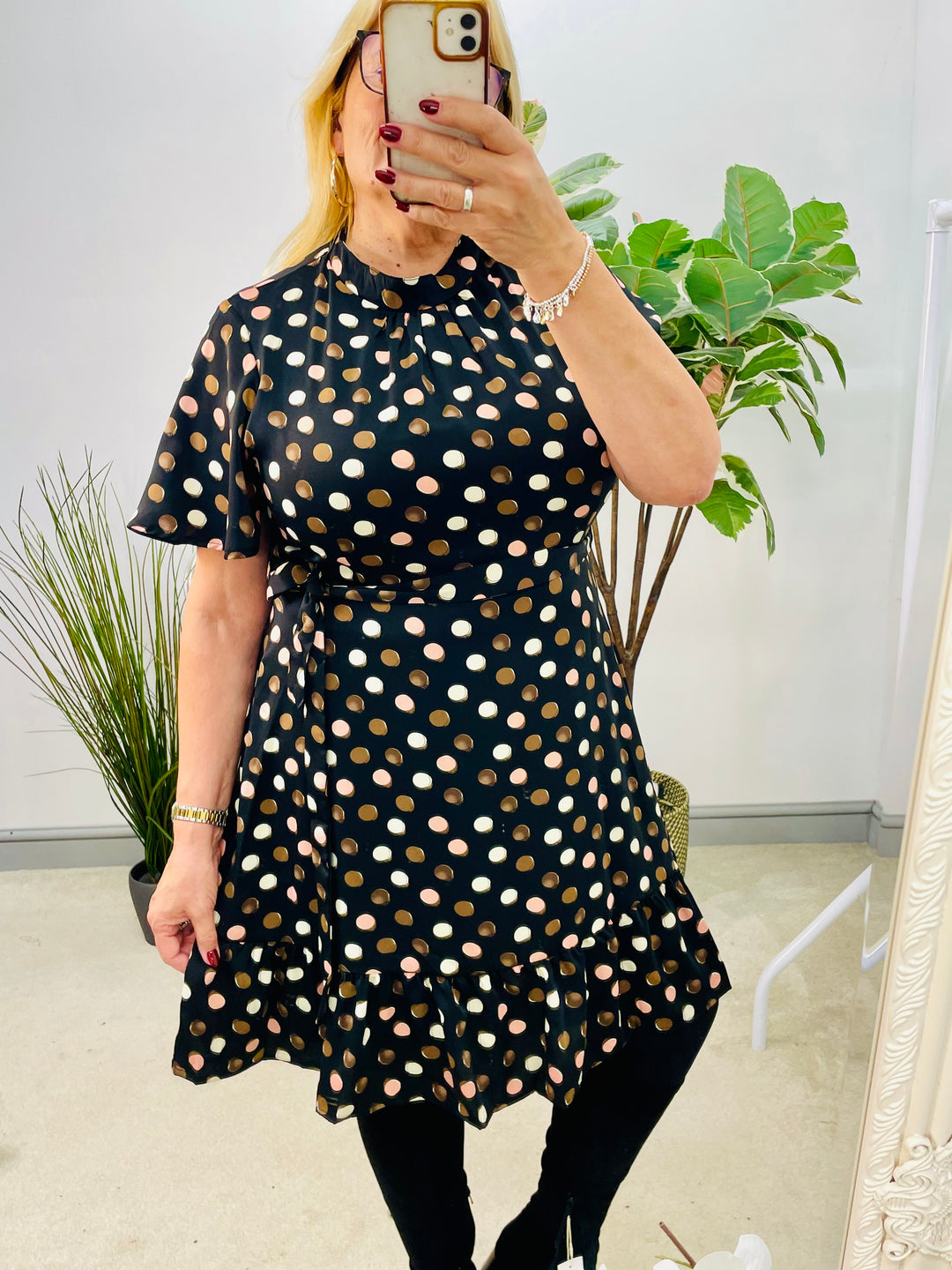 LADIES POLKA DOT MINI DRESS