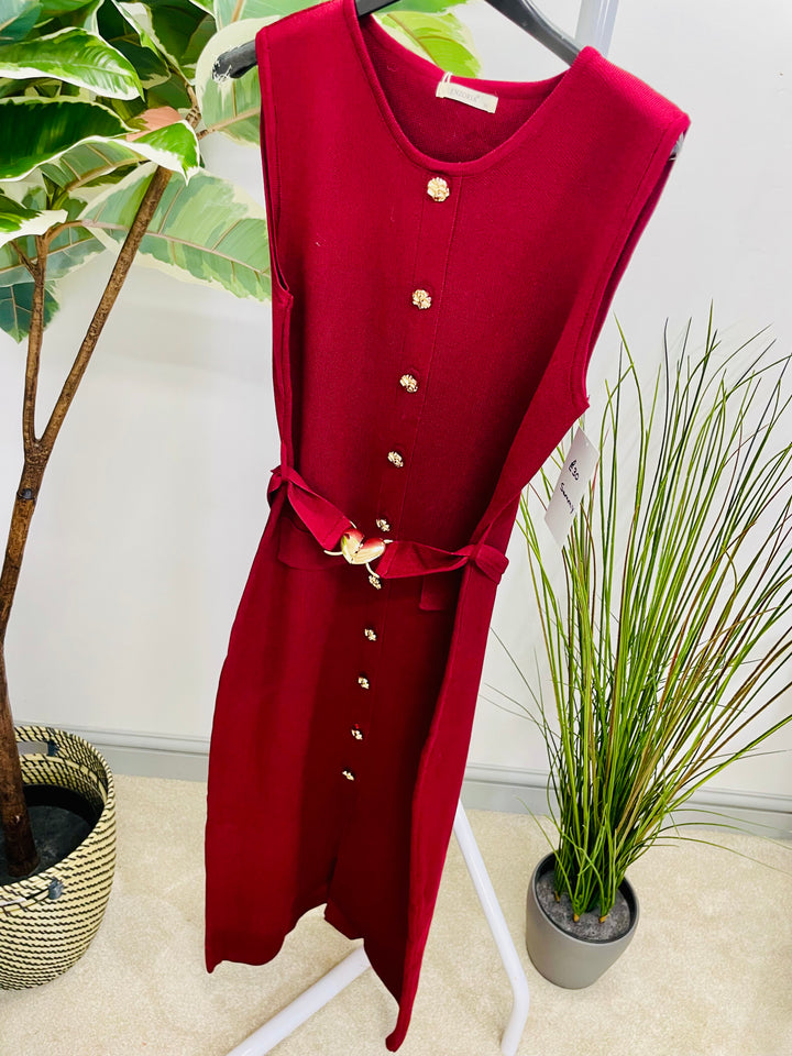 LADIES RIBBED KNIT FITTED MAXI DRESS - NAVY, BLACK, BURGUNDY, BEIGE & WHITE