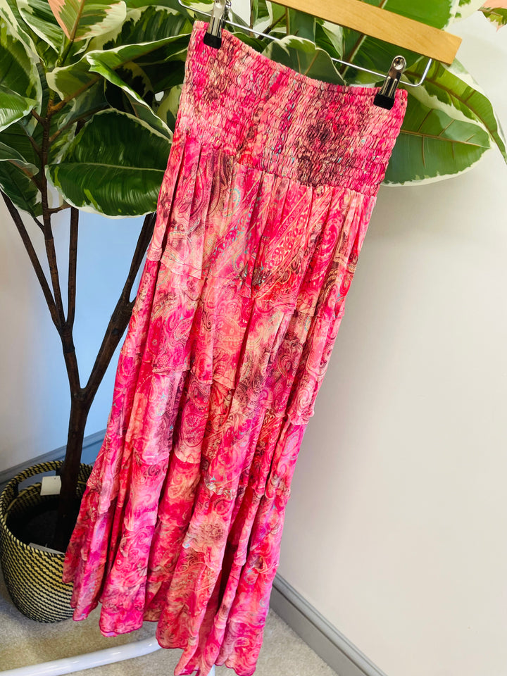 LADIES WOMENS BOHO SUMMER SKIRT DRESS