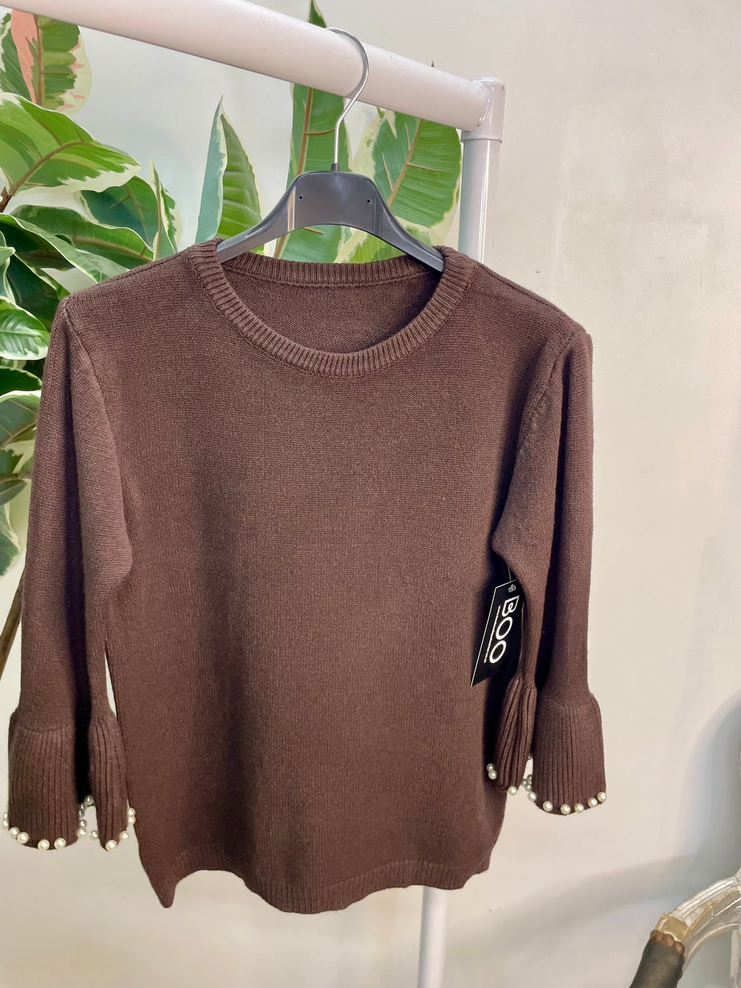 LADIES SOFT KNIT JUMPER - GREEN, BLUE, BLACK, BEIGE, ORANGE, WINE, BROWN