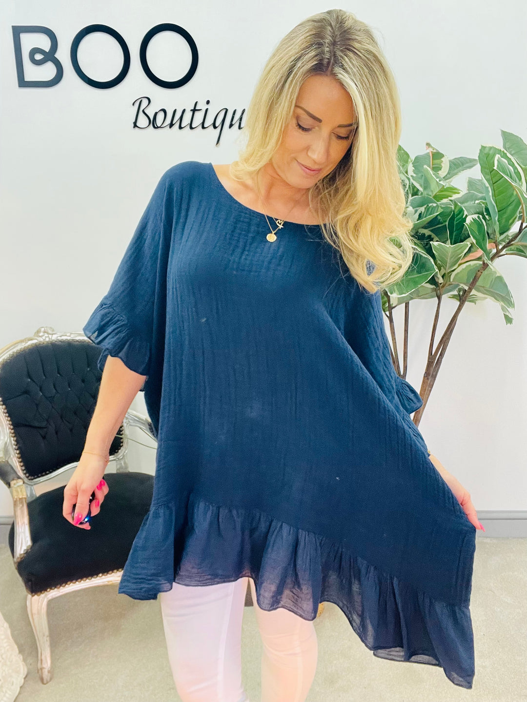 LADIES WOMENS OVERSIZE LOOSE FIT BAGGY TOP - NAVY, WHITE, CORAL, PINK, YELLOW