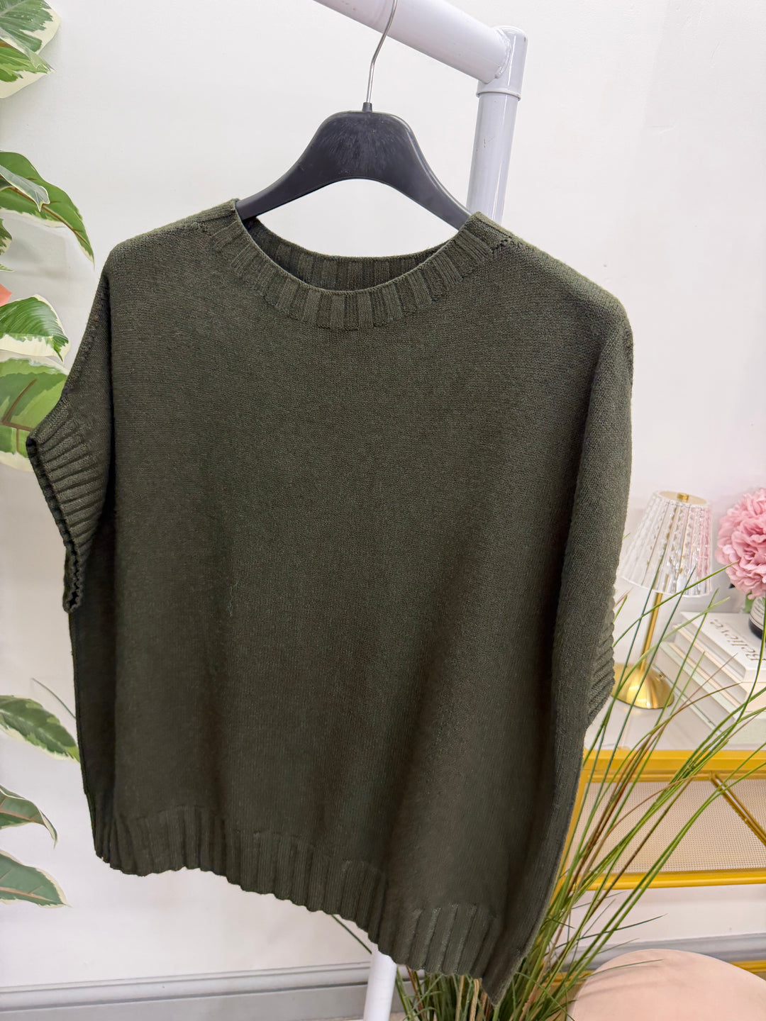 Ladies Tank Top Sleeveless Jumper - Khaki, Black, Cream, Brown, Rust & Camel