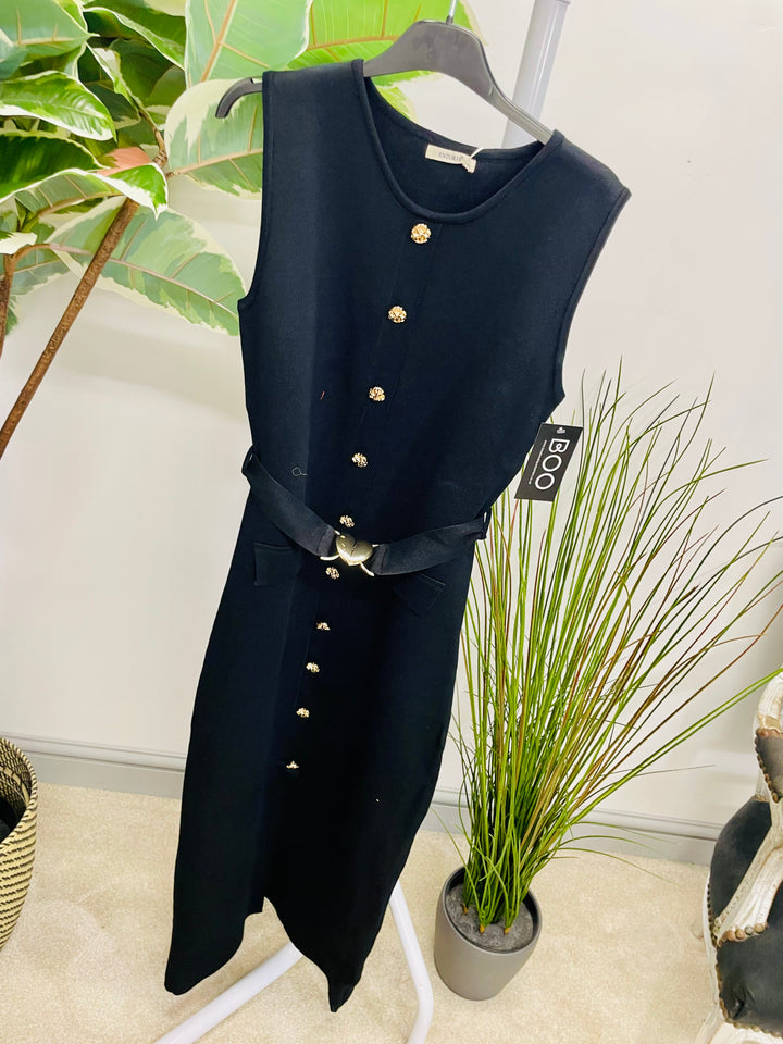 LADIES RIBBED KNIT FITTED MAXI DRESS - NAVY, BLACK, BURGUNDY, BEIGE & WHITE