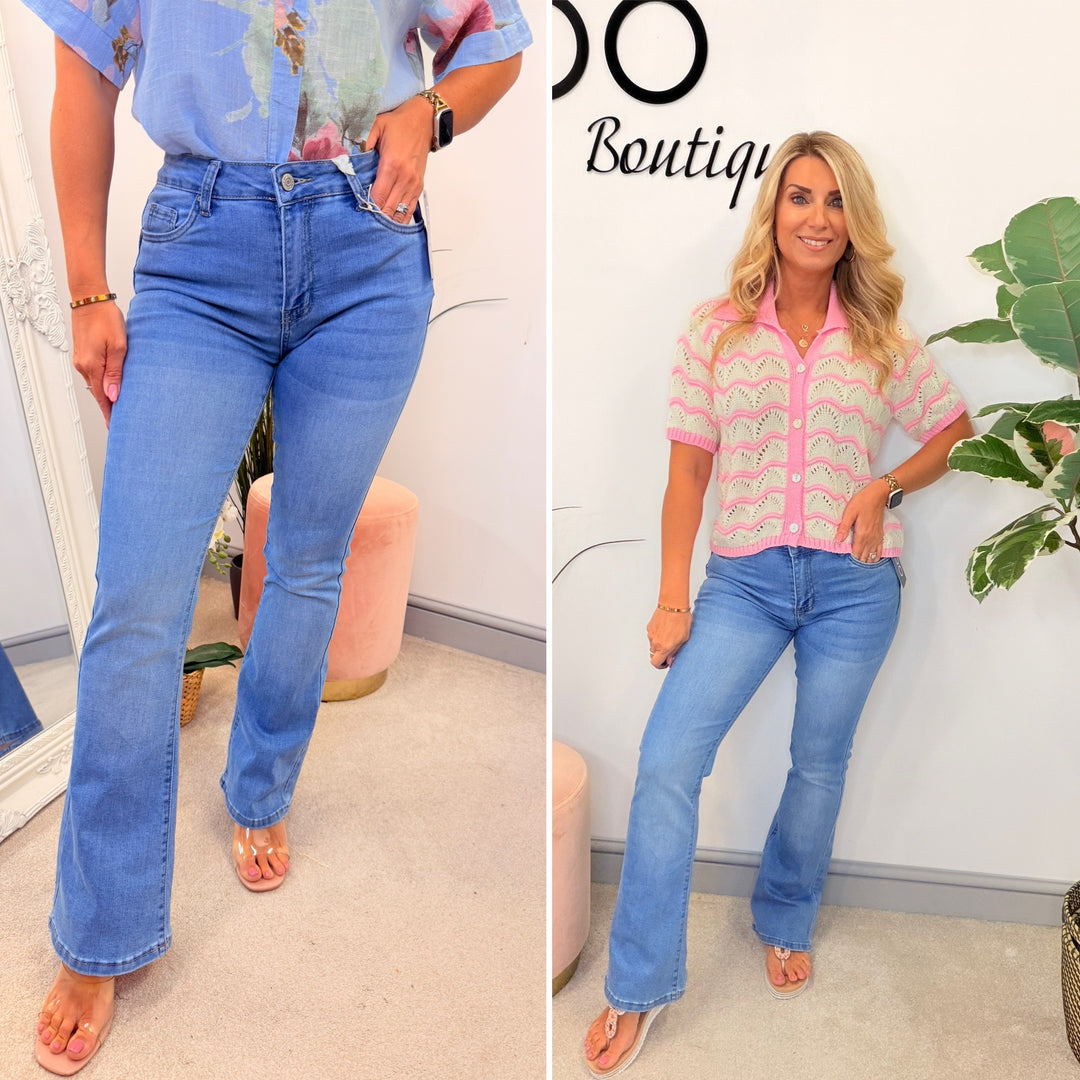 The ADELE blue flared jeans - sizes 6 to 14