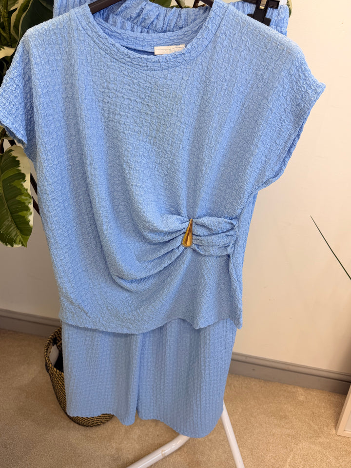 Ladies Wide Leg Trouser Co Ord Set - Black, Navy, Brown, Lemon & Blue