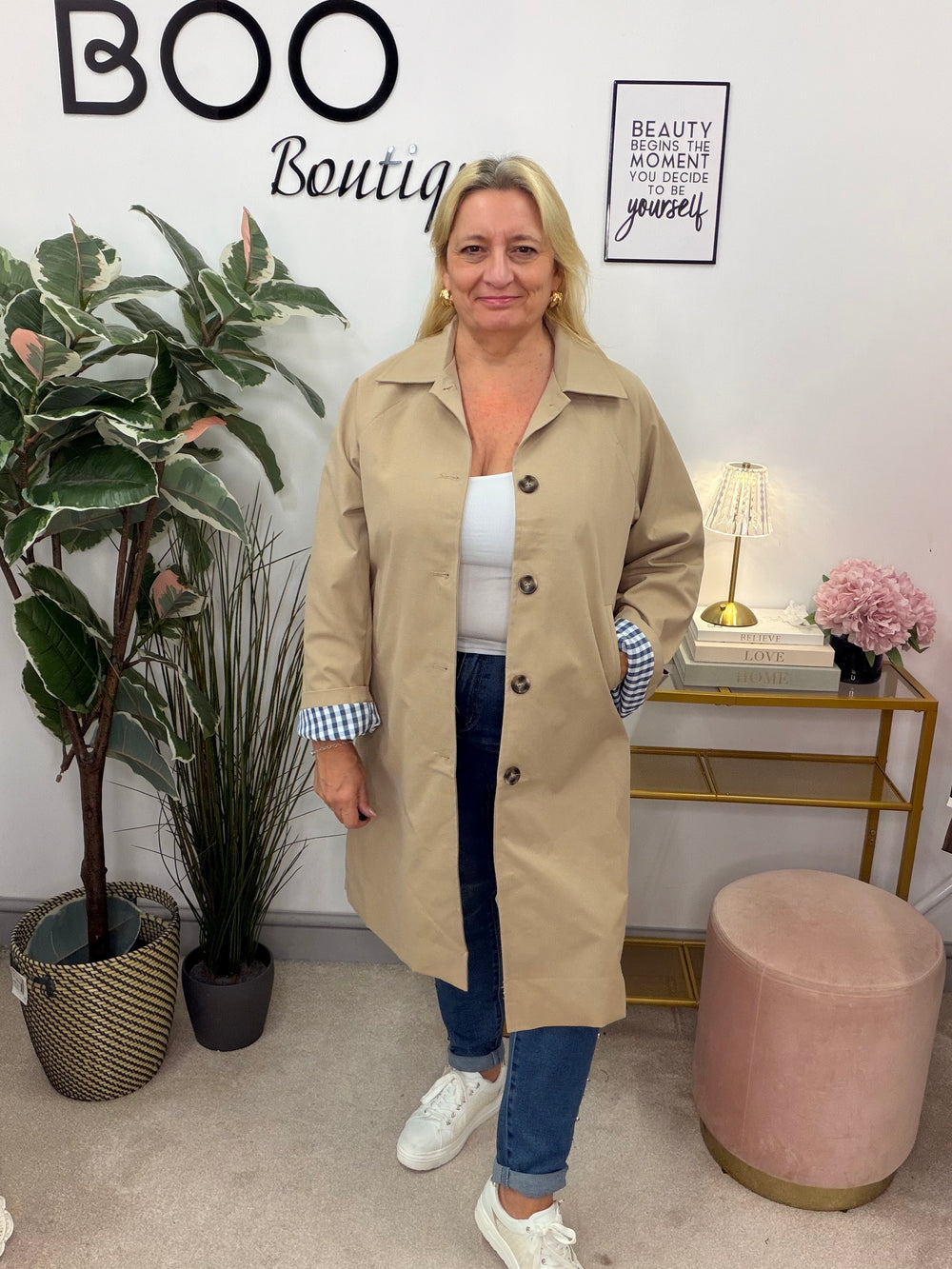 Ladies Fashion Camel Raincoat Mac