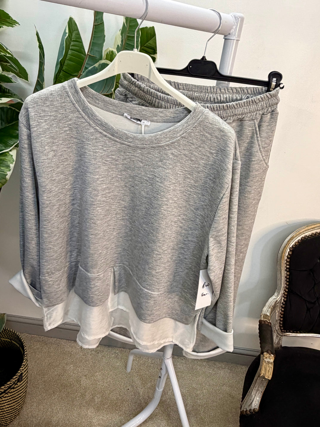 LADIES SCUBA TROUSER CO ORD SET - PINK, BLUE, BEIGE, BLACK, GREY