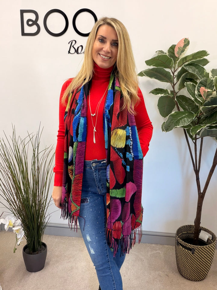 LADIES COLOURFUL VIBRANT DIGITAL PRINT SCARF