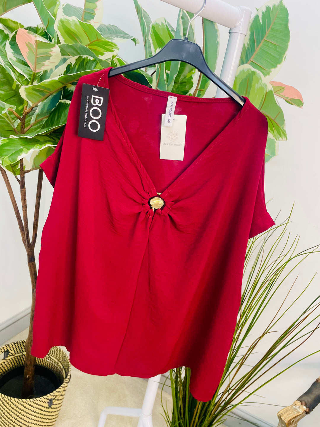 LADIES LOOSE FIT SUMMER TOP - BLACK, WHITE, BROWN, BURGUNDY, BEIGE, NAVY