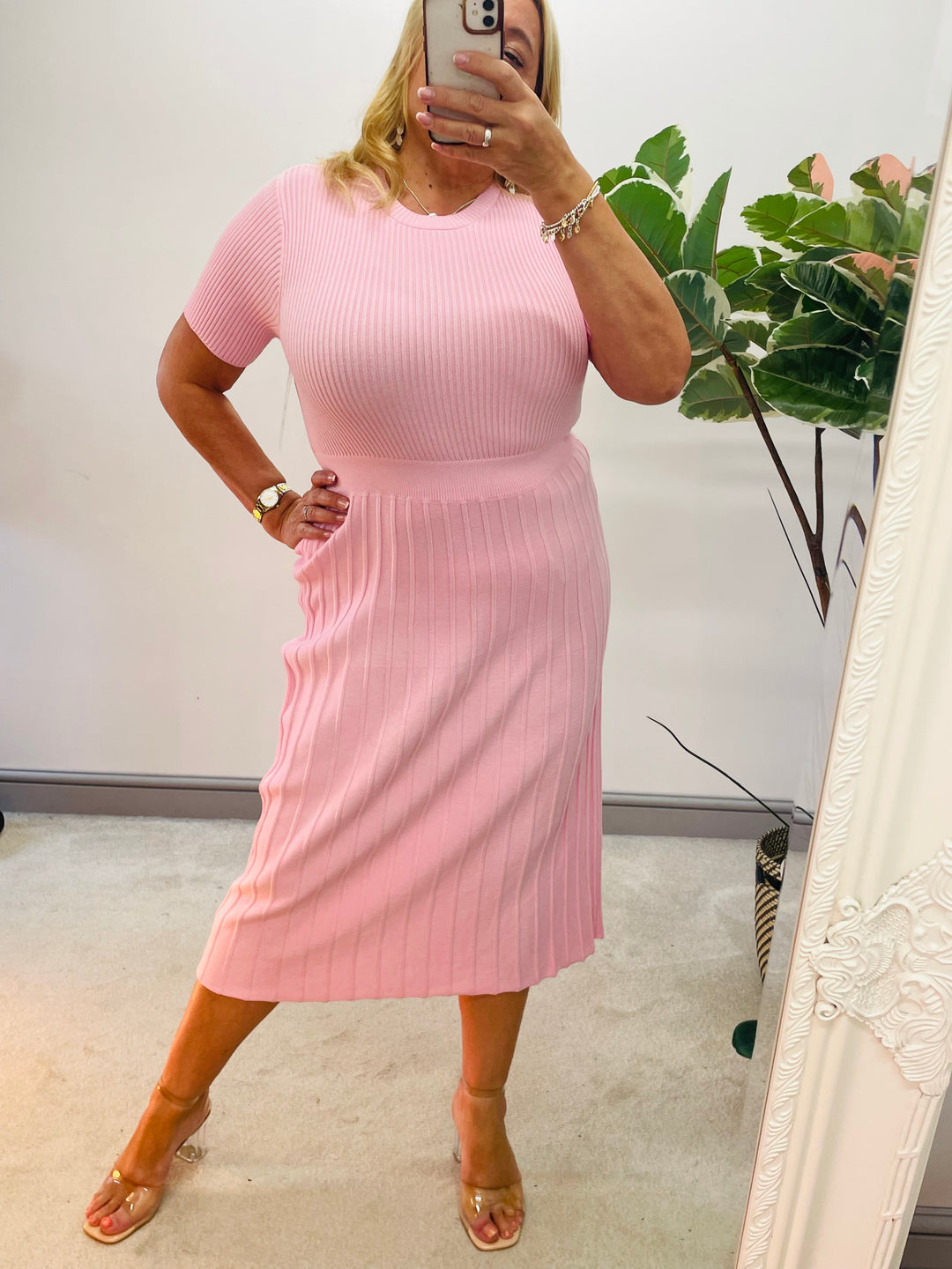 The DEVON knitted maxi dress - one pale blue only