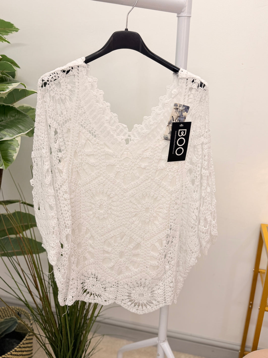 Ladies White Crochet Summer Top