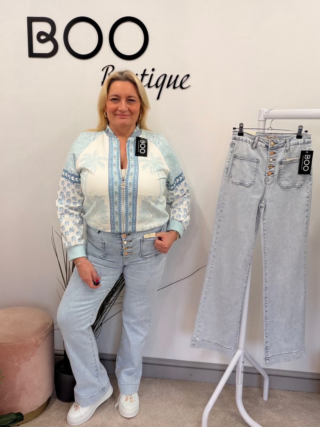 The FLO blue denim wide leg jeans - size 6 to 14