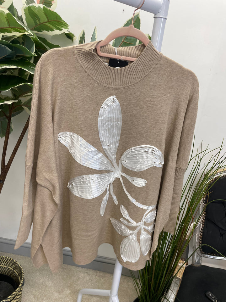 LADIES OVERSIZE LOOSE FIT JUMPER SWEATER MOCHA