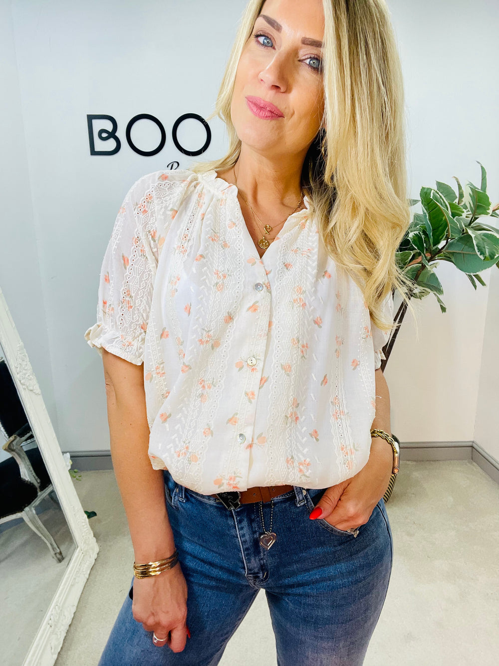 LADIES WOMENS PRETTY FEMININE DAISY PRINT BLOUSE TOP