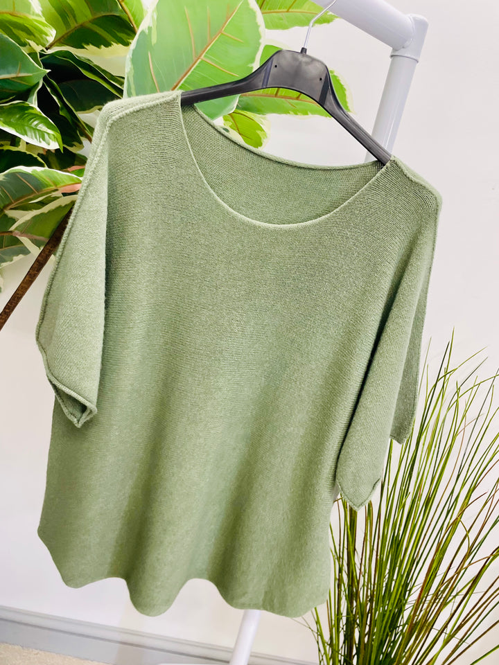 LADIES SOFT KNIT BATWING JUMPER - BLACK, KHAKI, BEIGE, WHITE, CAMEL, BROWN
