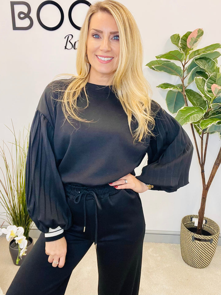 LADIES SCUBA STRAIGHT LEG TROUSER CO ORD SET - BLACK, MOCHA, BROWN