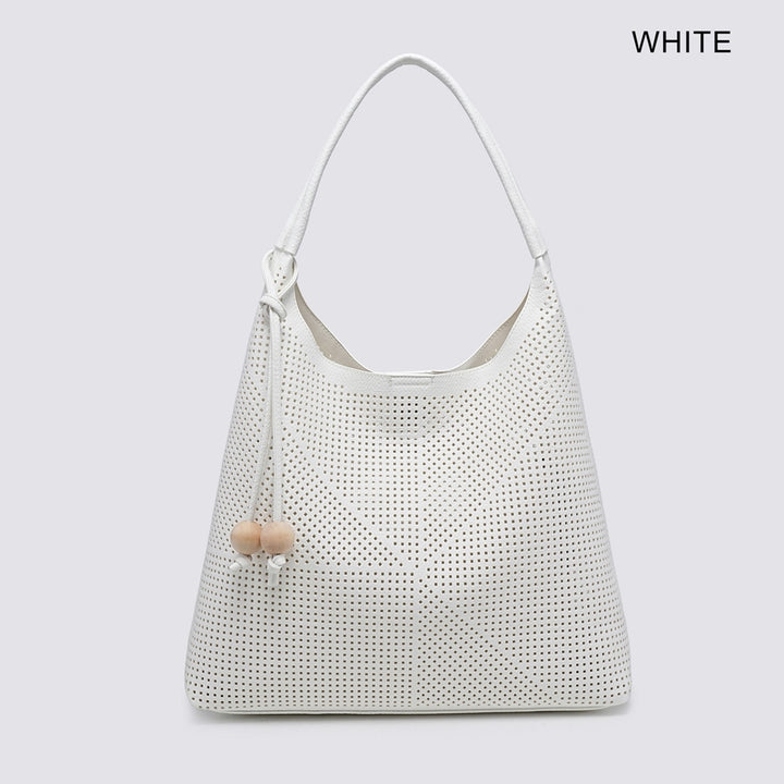 The ZOE slouch bag - blue and white