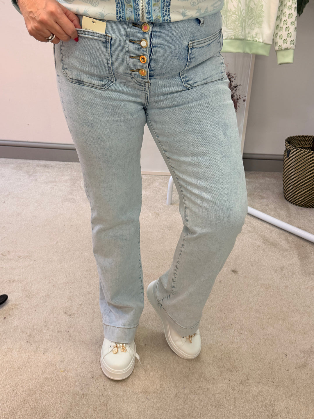 The FLO blue denim wide leg jeans - size 6 to 14