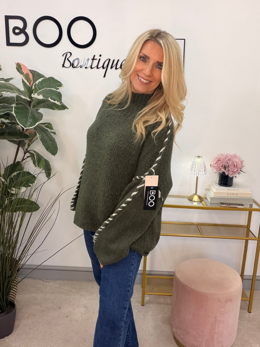 The MAURA contrast stitch thick knit jumper - 4 colours
