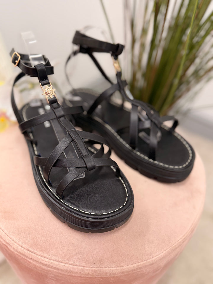 FLATFORM GLADIATOR SANDALS ( TH16 ) - black and brown