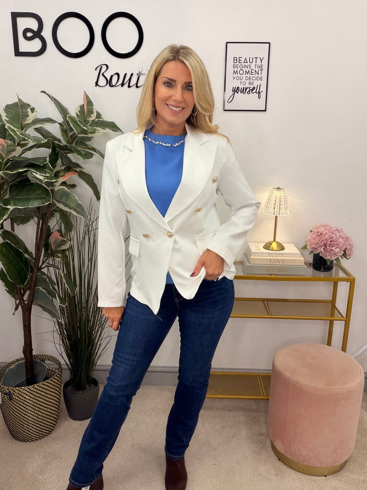 Ladies Fashion Blazer - White, Black, Navy, Brown & Camel