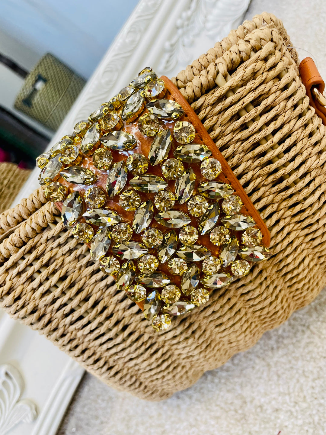 WOVEN DIAMANTÉ BAG - 2 colours