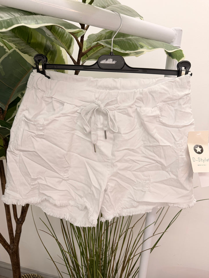 Ladies Magic Stretch Summer Shorts white