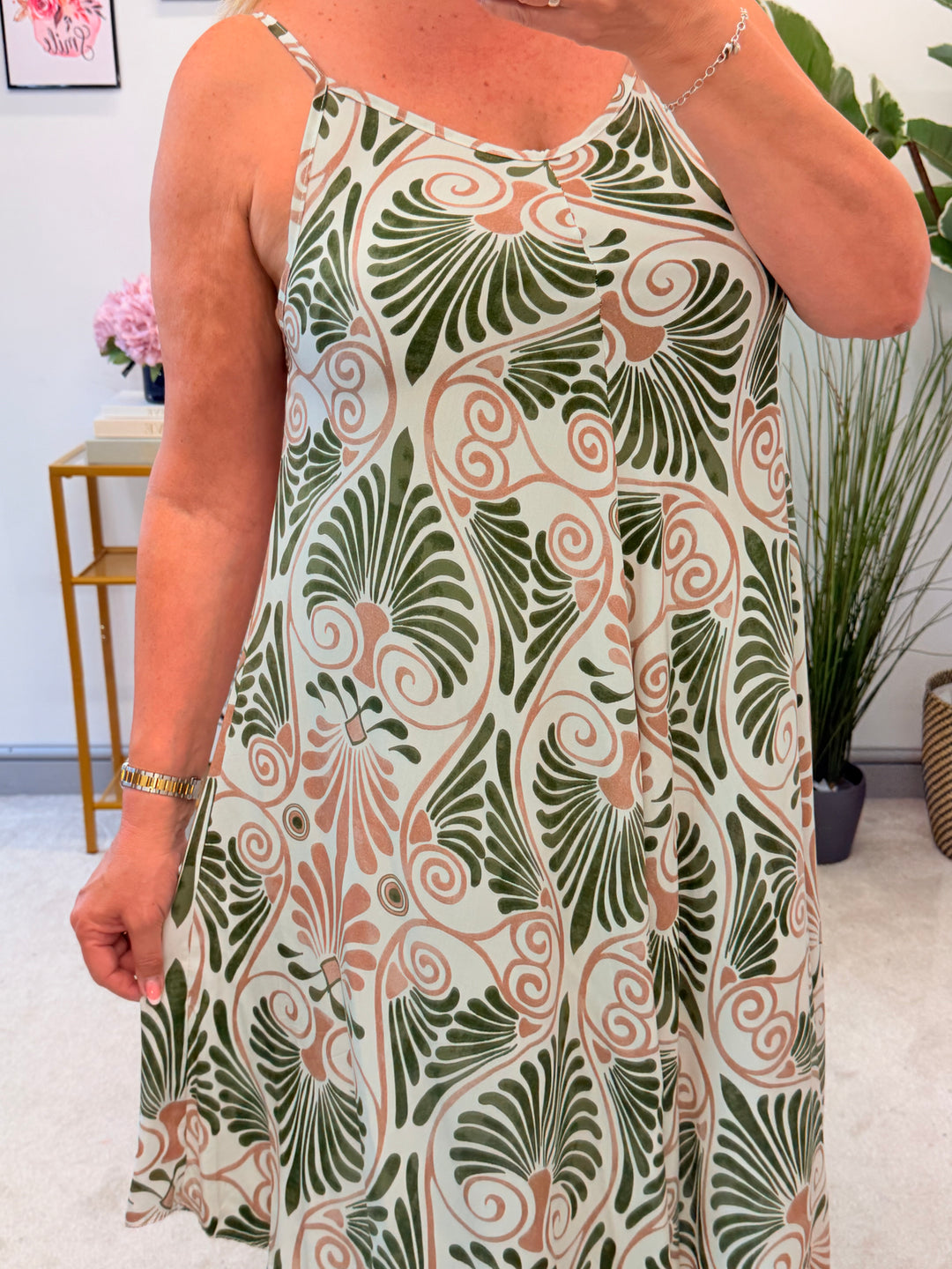 Ladies Summer Hankerchief Sun Dress - Navy, Khaki, Orange
