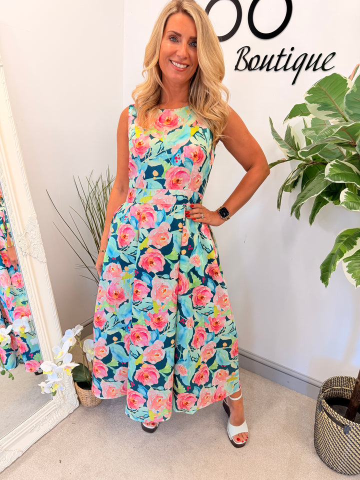 Ladies Floral Print Summer Event A Line Dress