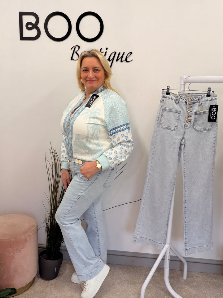 The FLO blue denim wide leg jeans - size 6 to 14