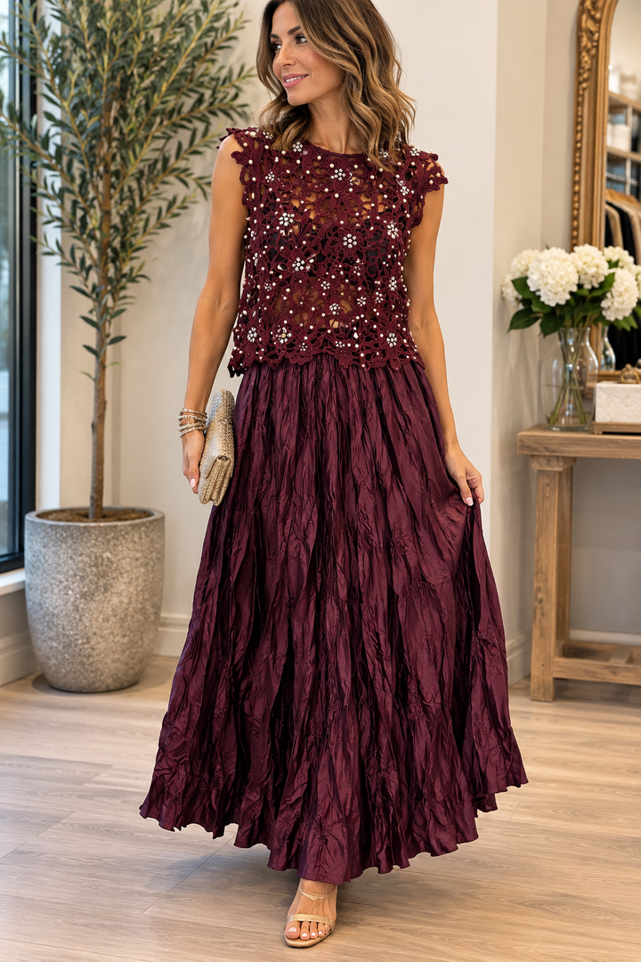 The BUNNY satin crinkle maxi skirt - 7 colours