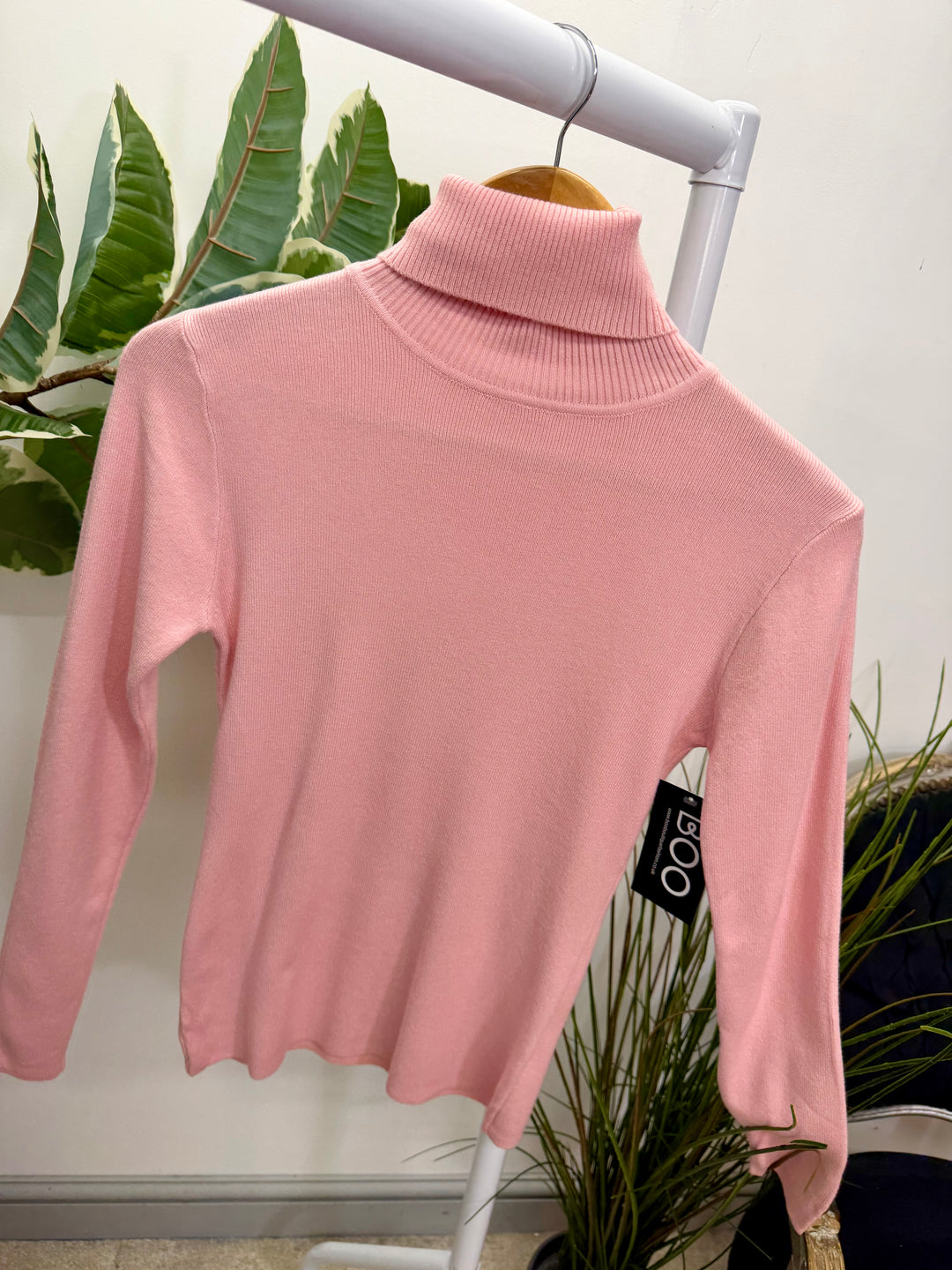 LADIES FASHION ROLL NECK JUMPER - BLACK, WHITE, LEMON, PINK, BLUE, BROWN & BEIGE