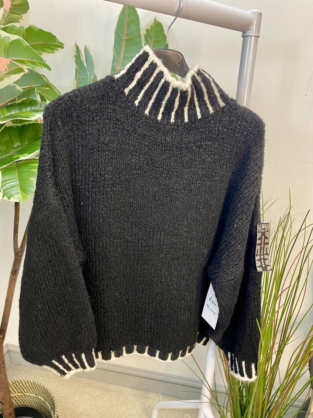 LADIES CHUNKY KNIT BAGGY JUMPER - BROWN, MOCHA, BLACK