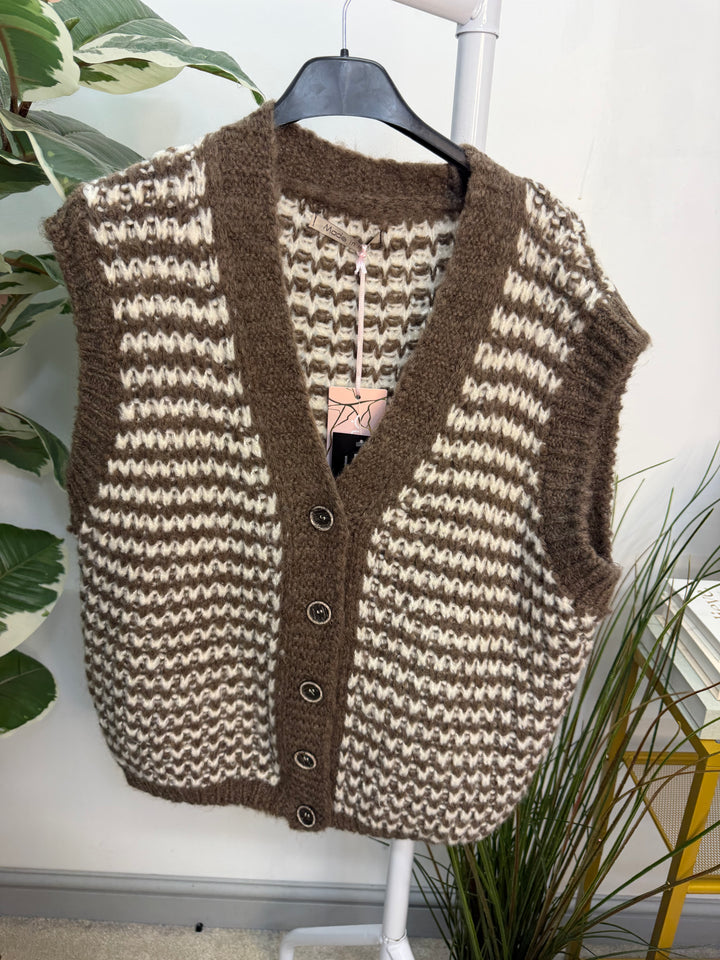 The LAURA herringbone knit waistcoat - 5 colours