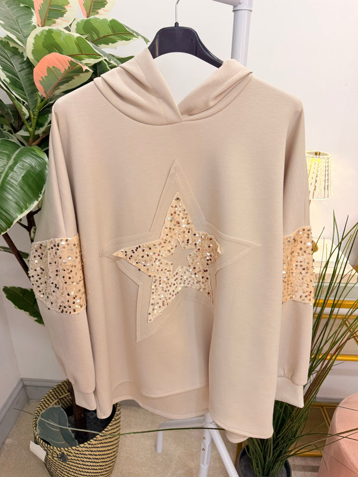 The JUDY scuba sequin hoodie top - 4 colours