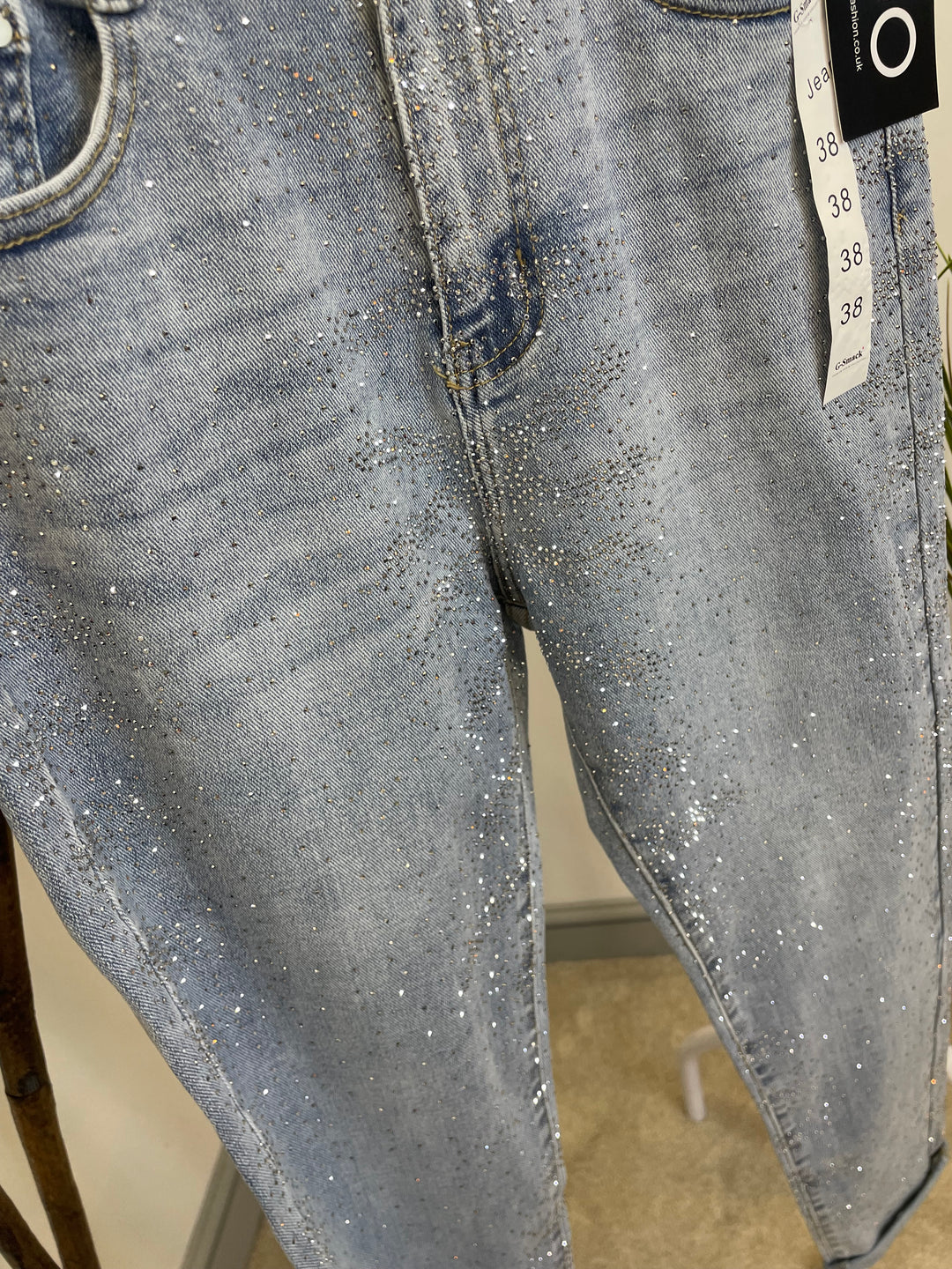 LADIES FASHION SPARKLY DIAMANTE JEANS