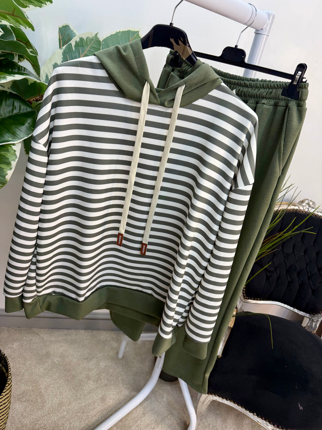 Ladies Fashion Straight Leg co ord set - khaki, navy, black & beige