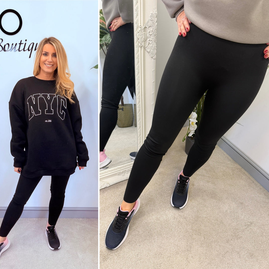 LADIES BLACK THERMAL LEGGINGS