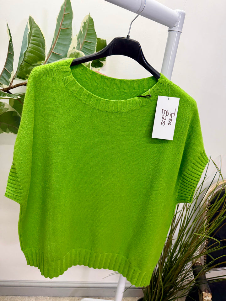 LADIES KNITTED TANK TOP JUMPER - ORANGE, PINK, YELLOW, CREAM, GREEN, KHAKI, BEIGE