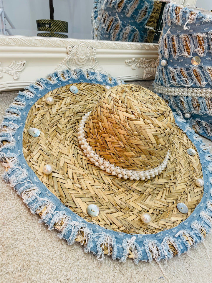 The CRETE luxury straw bag and hat set