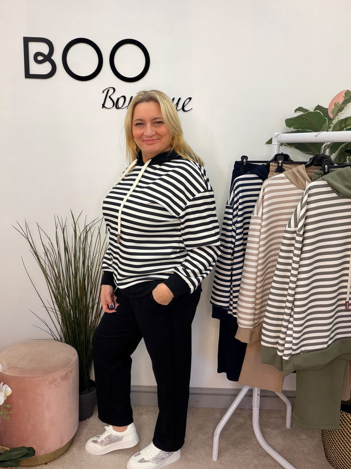 Ladies Fashion Straight Leg co ord set - khaki, navy, black & beige