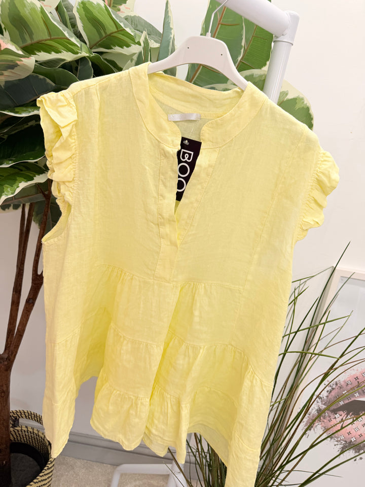 Ladies Fashion Smock Summer Top - White, Pink, Lemon, Blue