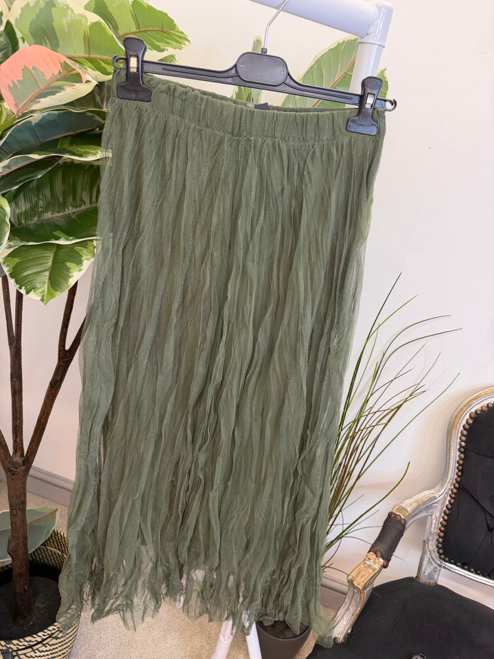 LADIES NET FAIRY MAXI SKIRT - BLACK, BERRY, KHAKI, BEIGE & PINK