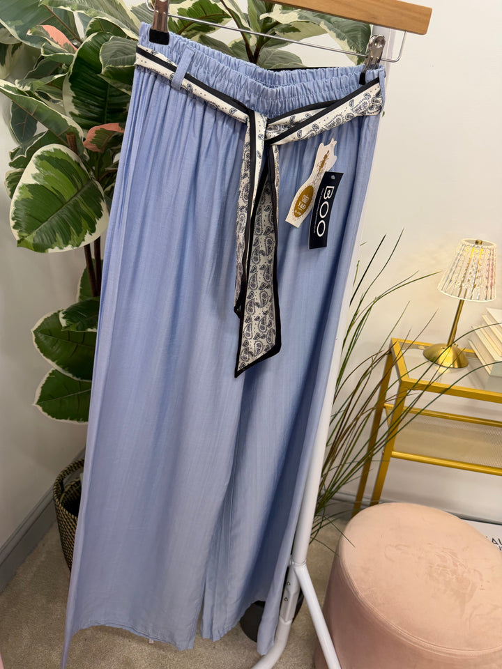 Ladies Wide Leg Trousers - Black, Pink, White, Khaki, Blue, Mocha, Beige