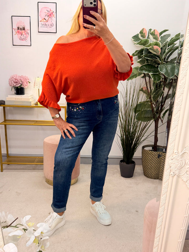 Ladies Fashion Slouch Jumper - black, orange, blue, white, plum, wine, brown