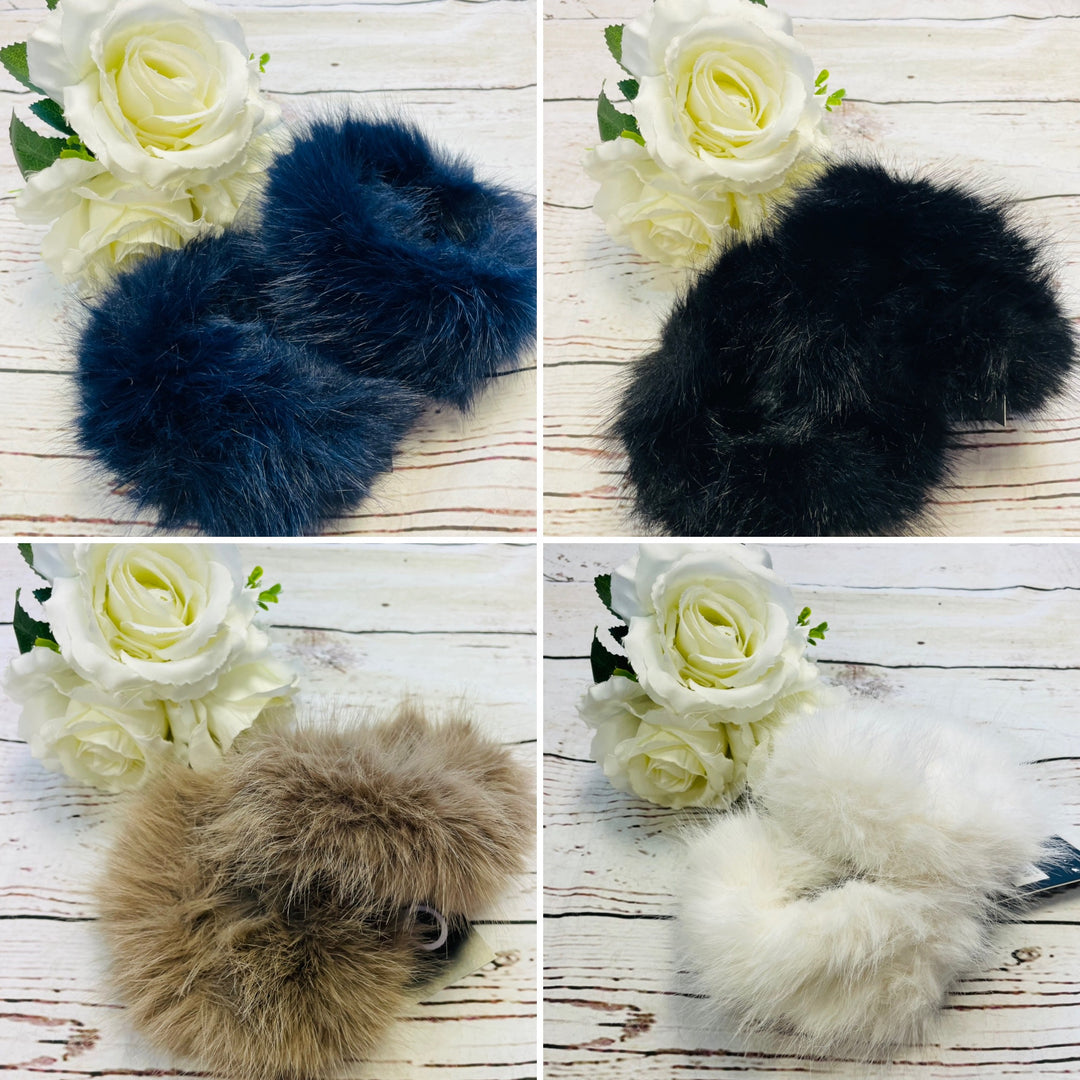 LADIES FAUX FUR FASHION CUFFS - NAVY, BLACK, MOCHA & WHITE