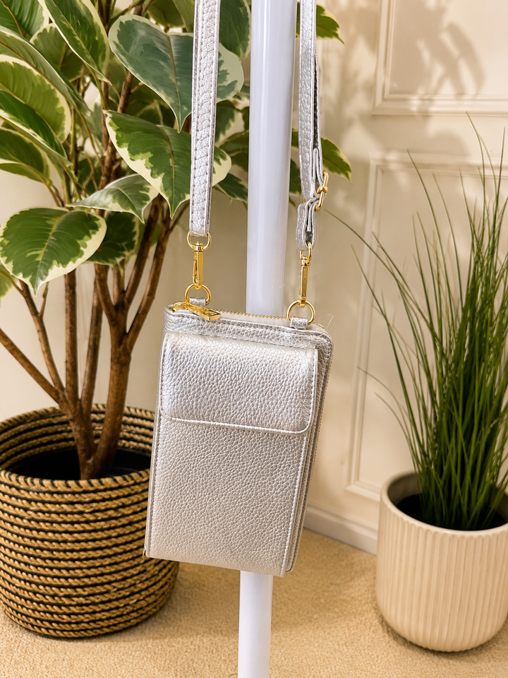 Ladies Purse / Phone Shoulder Bag - White, Silver, Gold, Black, Pink