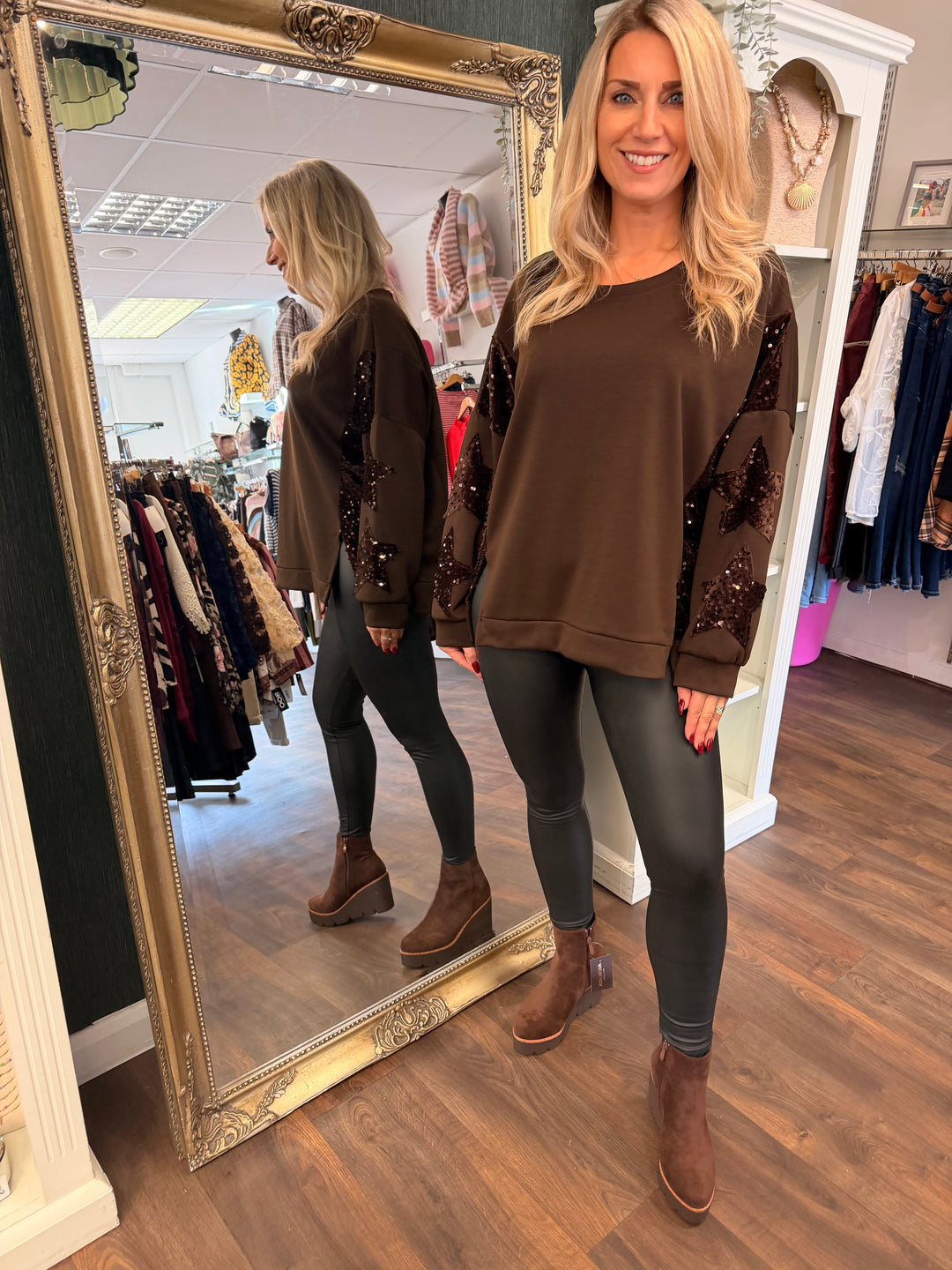 The KIERA scuba sequin top - 4 colours