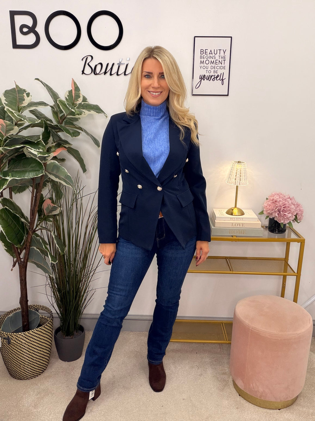 Ladies Fashion Blazer - White, Black, Navy, Brown & Camel