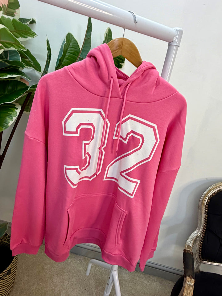 LADIES FASHION HOODIE SWEATSHIRT TOP - WHITE, GREY, NAVY, PINK & LEMON